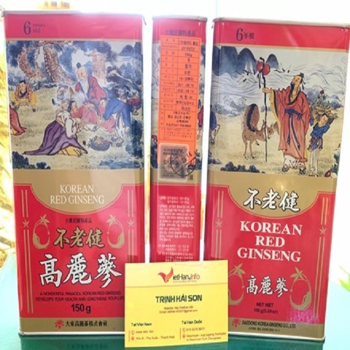 Hồng sâm củ khô Hàn Quốc 150g